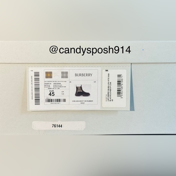 BURBERRY
Chelsea Boots/ Black with Blue Plaid Accent
Men’s EU 45 - Picture 14 of 14